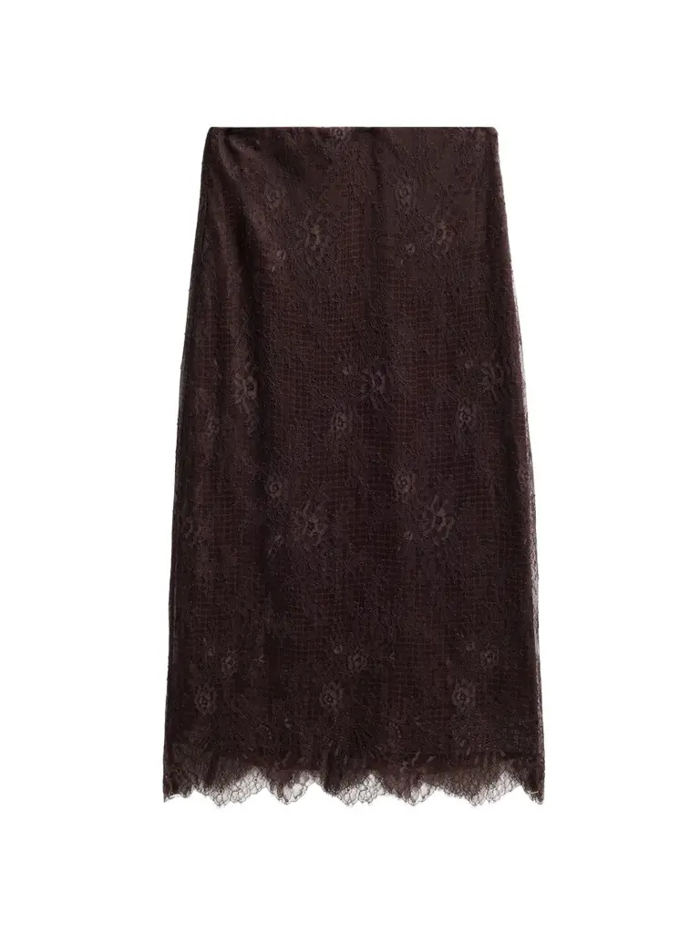 A. L.C. Women's Ava Sequined Floral Lace Midi Skirt A. L.C. Women's Ava Sequined Floral Lace Midi Skirt