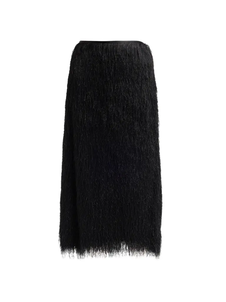 A. L.C. Women's Phoebe Fringed Midi Skirt
