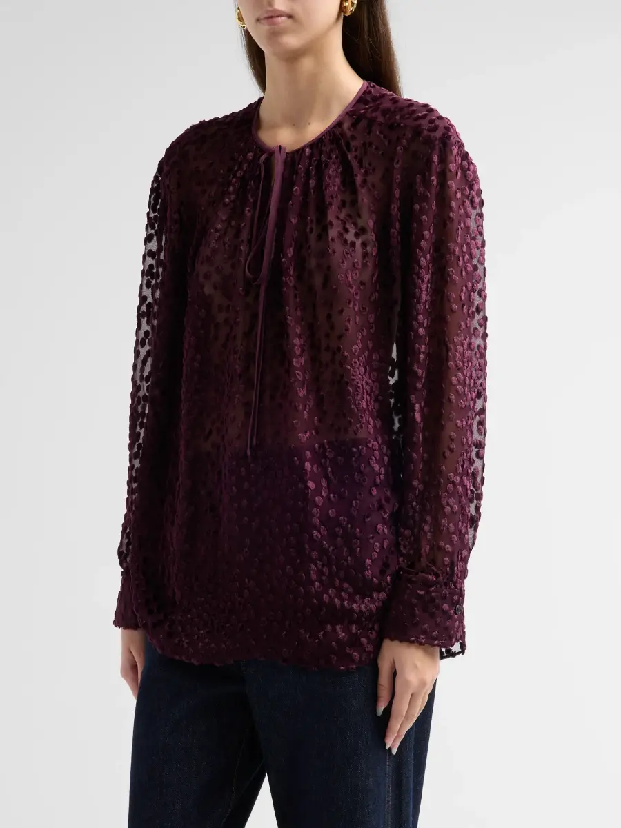 A.L.C. A. L.C. Women's Aurelia Semi-Sheer Silk-Blend Blouse | Thumbnail 4 A.L.C. A. L.C. Women's Aurelia Semi-Sheer Silk-Blend Blouse | Thumbnail 4