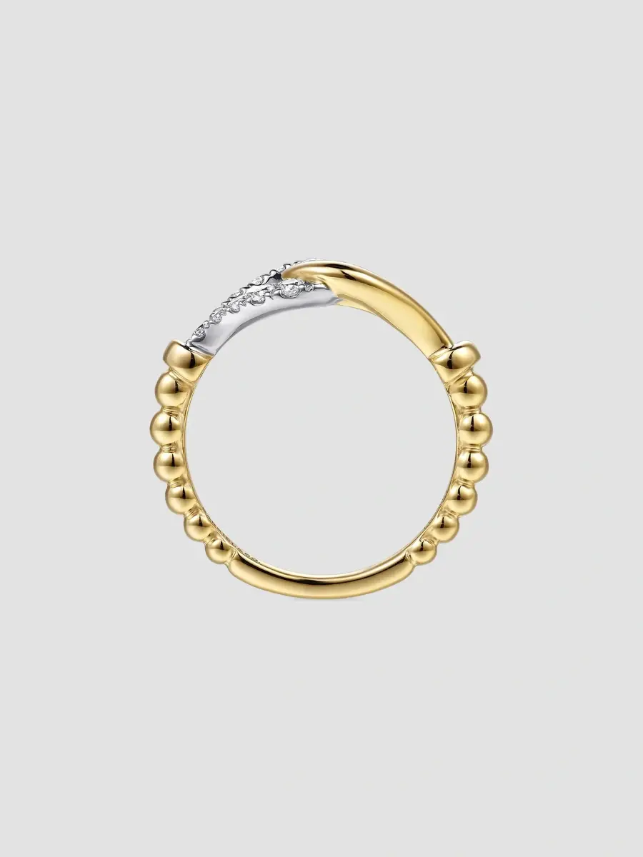 Gabriel & Co Women's Bujukan Strides Two-Tone 14K Gold & 0.30 TCW Diamond Stirrup Ring | Thumbnail 4