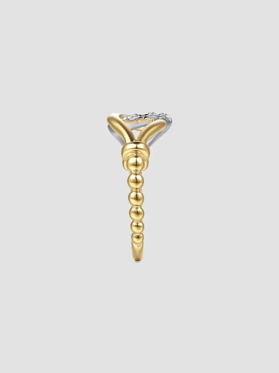 Gabriel & Co Women's Bujukan Strides Two-Tone 14K Gold & 0.30 TCW Diamond Stirrup Ring | Thumbnail 5