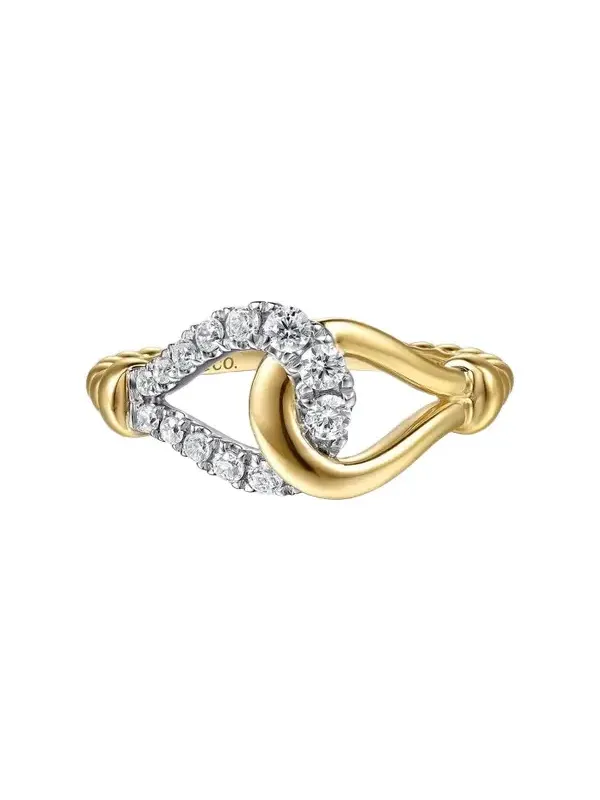 Women's Bujukan Strides Two-Tone 14K Gold & 0.30 TCW Diamond Stirrup Ring Women's Bujukan Strides Two-Tone 14K Gold & 0.30 TCW Diamond Stirrup Ring