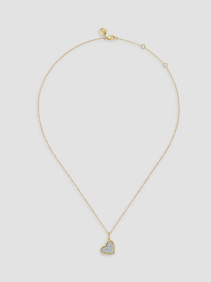 Gabriel & Co Women's Bujukan Two-Tone 14K Gold & 0.25 TCW Diamond Heart Pendant Necklace | Thumbnail 3