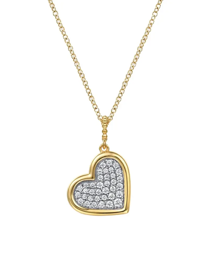 Women's Bujukan Two-Tone 14K Gold & 0.25 TCW Diamond Heart Pendant Necklace Women's Bujukan Two-Tone 14K Gold & 0.25 TCW Diamond Heart Pendant Necklace