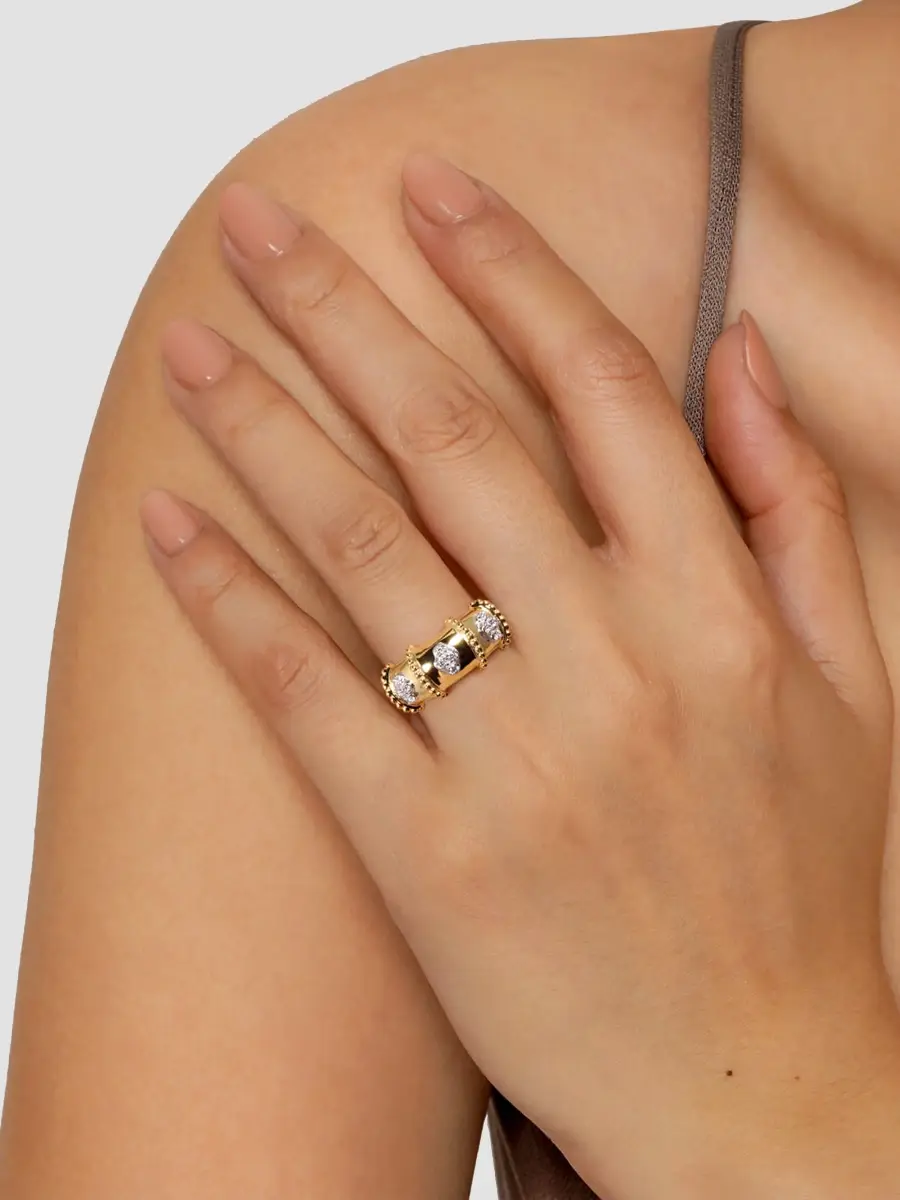 Gabriel & Co Women's Bujukan Clover Two-Tone 14K Gold & 0.12 TCW Diamond Ring | Thumbnail 2 Gabriel & Co Women's Bujukan Clover Two-Tone 14K Gold & 0.12 TCW Diamond Ring | Thumbnail 2