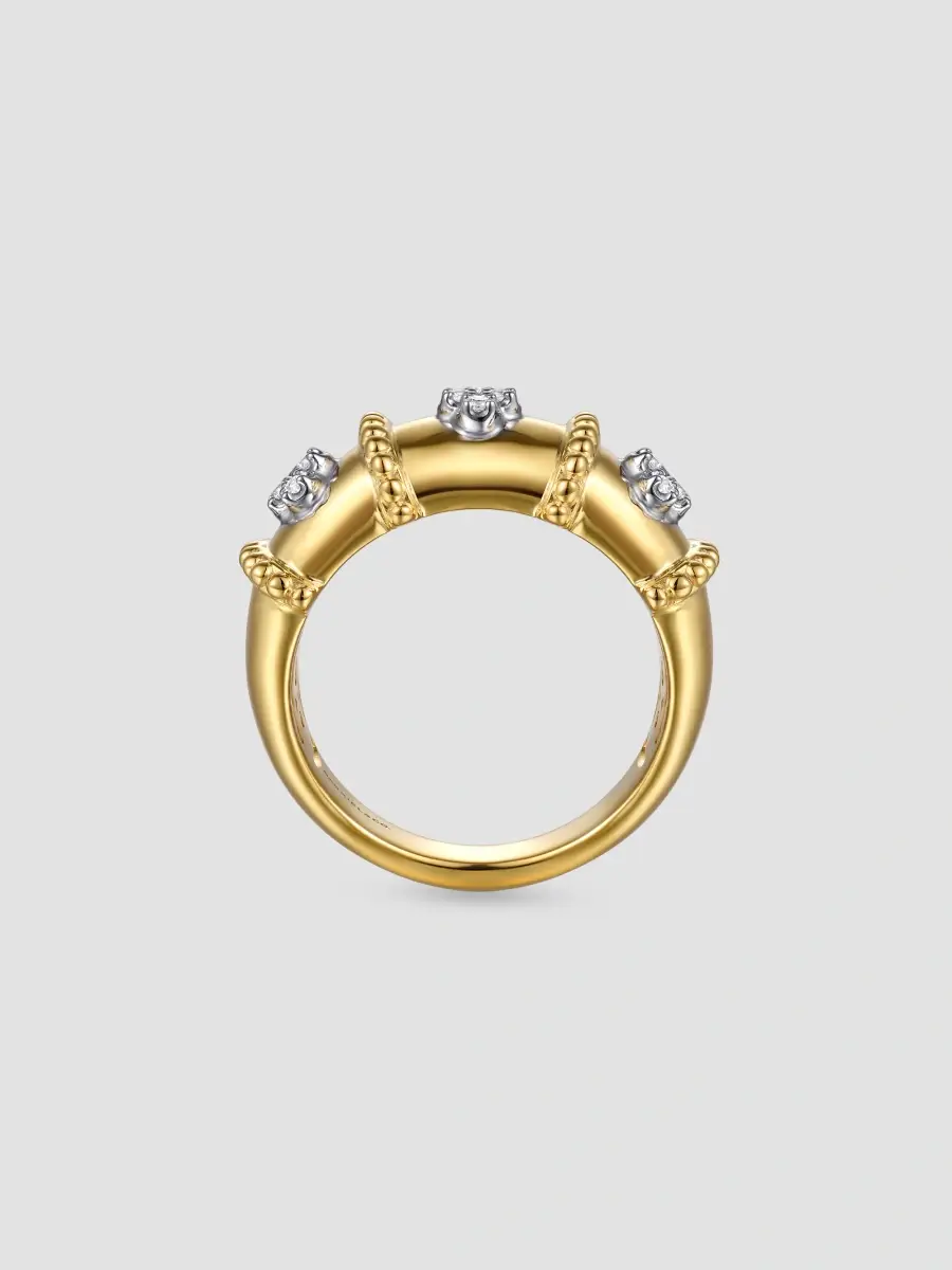 Gabriel & Co Women's Bujukan Clover Two-Tone 14K Gold & 0.12 TCW Diamond Ring | Thumbnail 3 Gabriel & Co Women's Bujukan Clover Two-Tone 14K Gold & 0.12 TCW Diamond Ring | Thumbnail 3