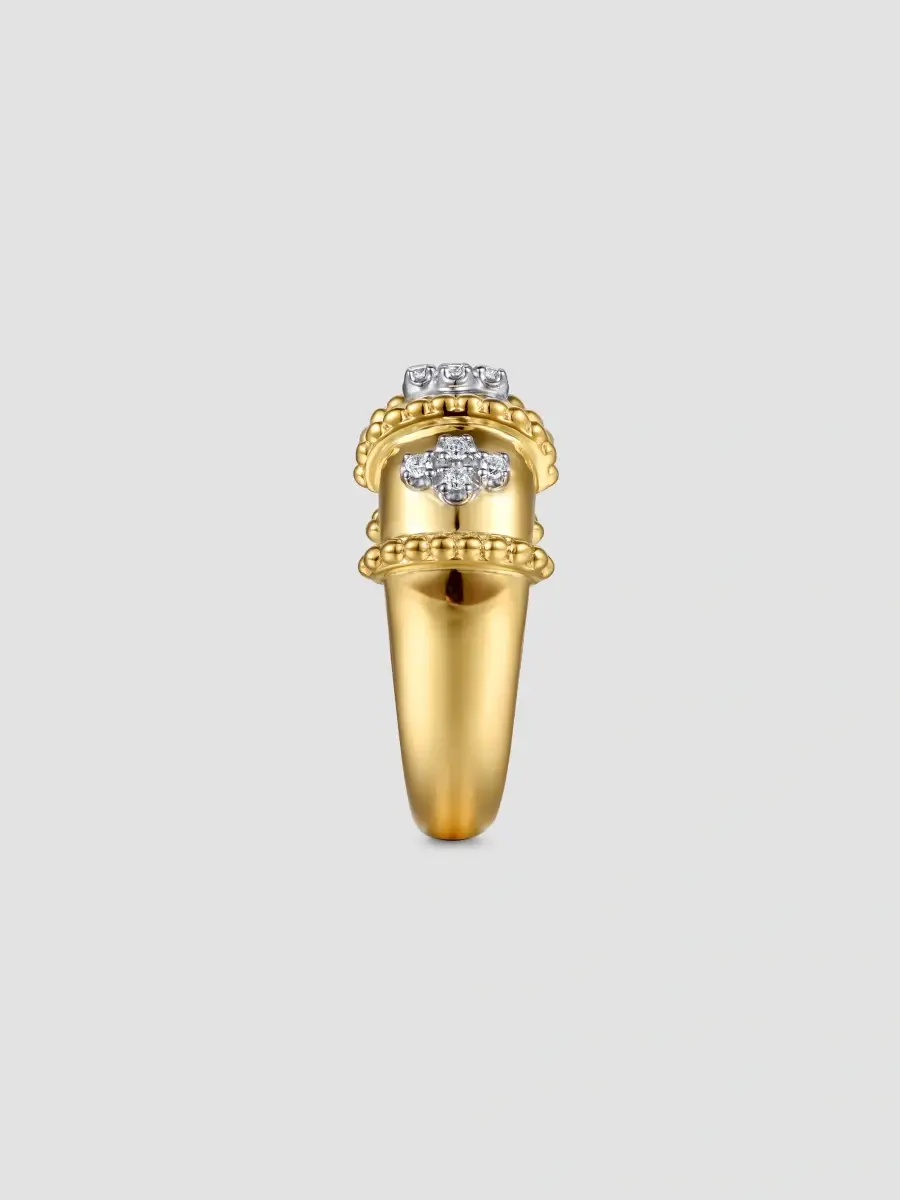 Gabriel & Co Women's Bujukan Clover Two-Tone 14K Gold & 0.12 TCW Diamond Ring | Thumbnail 4 Gabriel & Co Women's Bujukan Clover Two-Tone 14K Gold & 0.12 TCW Diamond Ring | Thumbnail 4