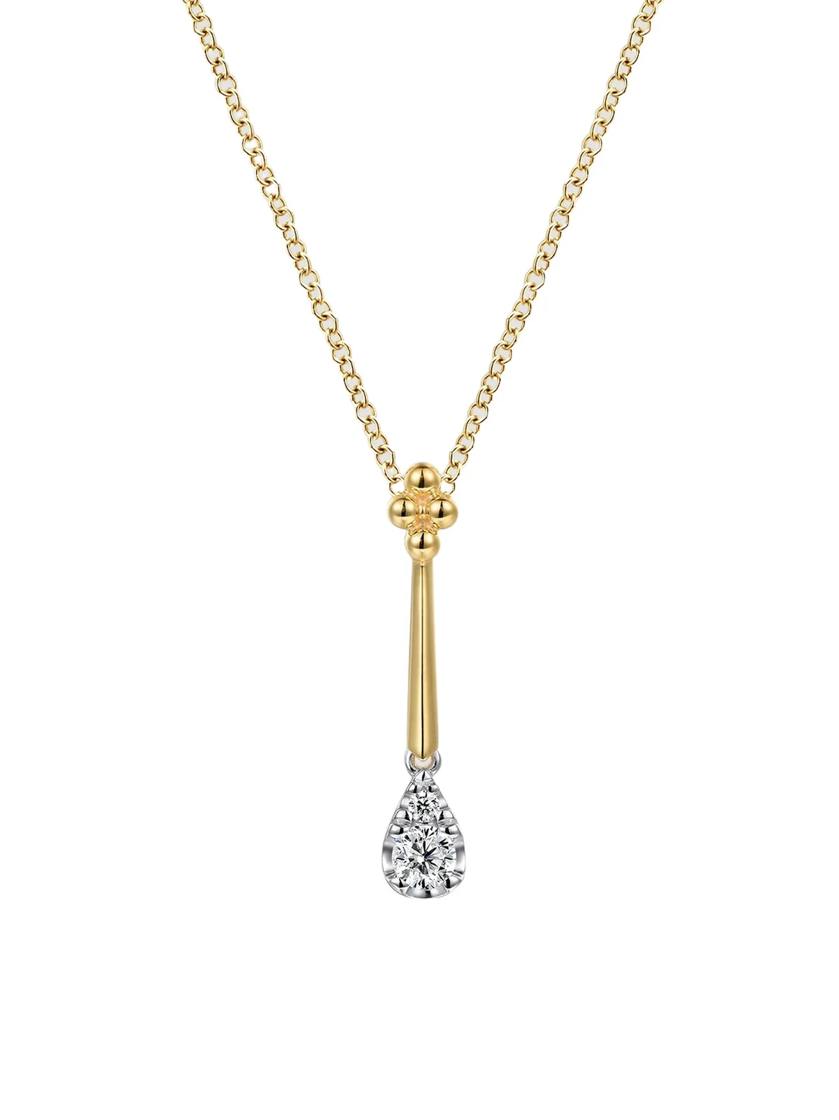 Women's Bujukan Clover Two-Tone 14K Gold & 0.17 TCW Diamond Linear Pendant Necklace