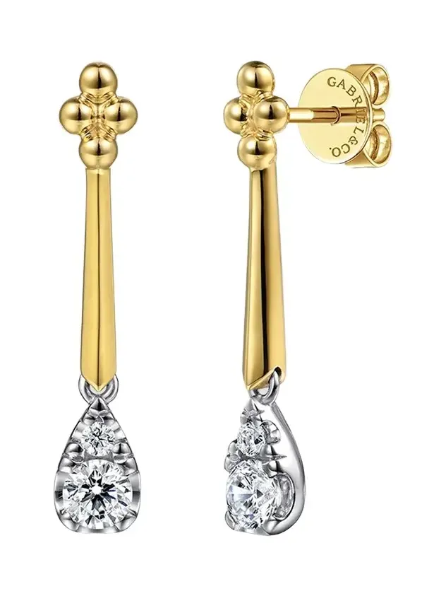 Women's Bujukan Clover Two-Tone 14K Gold & 0.30 TCW Diamond Drop Earrings