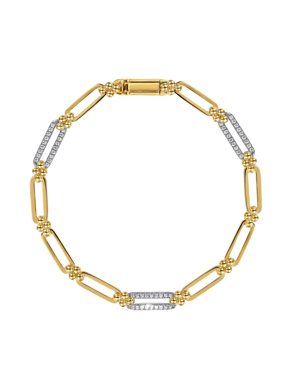 Women's Bujukan Clover Two-Tone 14K Gold & 0.30 TCW Diamond Paper Clip Chain Bracelet Women's Bujukan Clover Two-Tone 14K Gold & 0.30 TCW Diamond Paper Clip Chain Bracelet