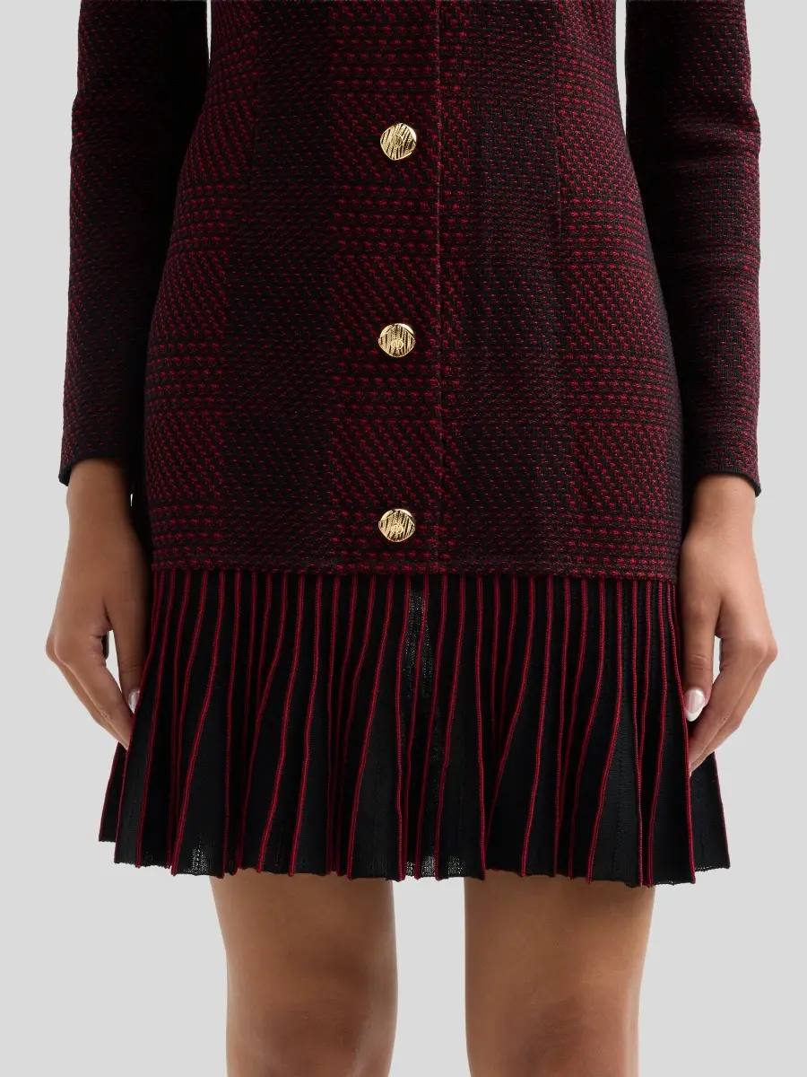 Ming Wang Women's Tweed Knit A-Line Flounce-Hem Mini Dress | Thumbnail 5 Ming Wang Women's Tweed Knit A-Line Flounce-Hem Mini Dress | Thumbnail 5