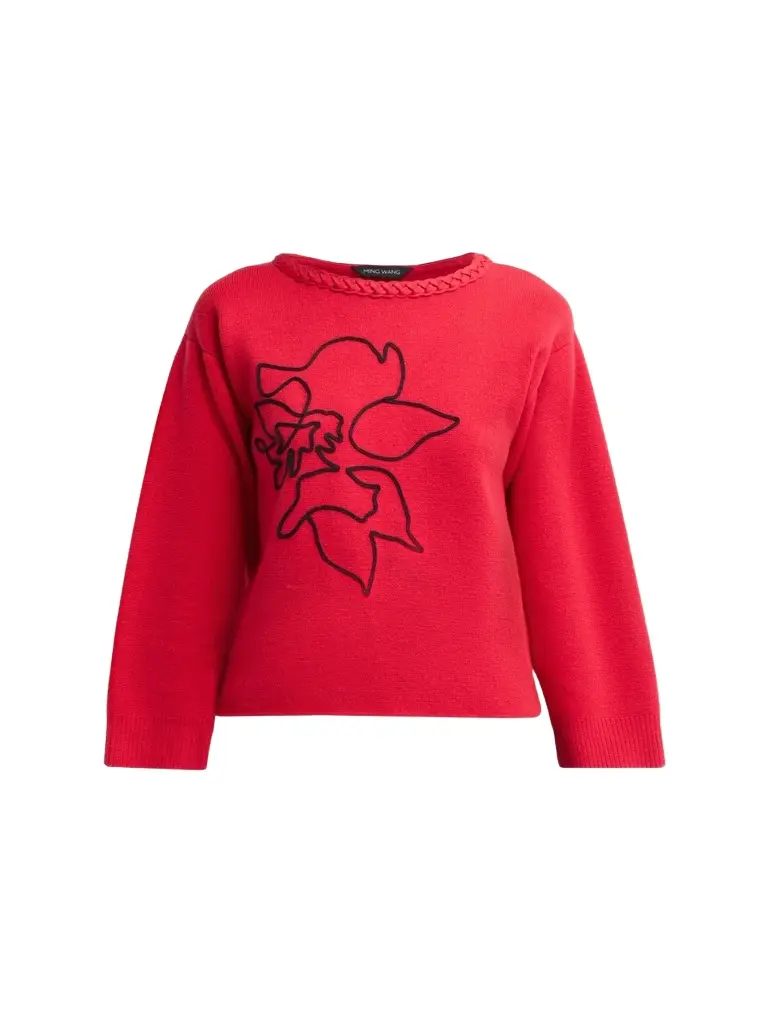 Women's Soutache Floral Embroidered Sweater