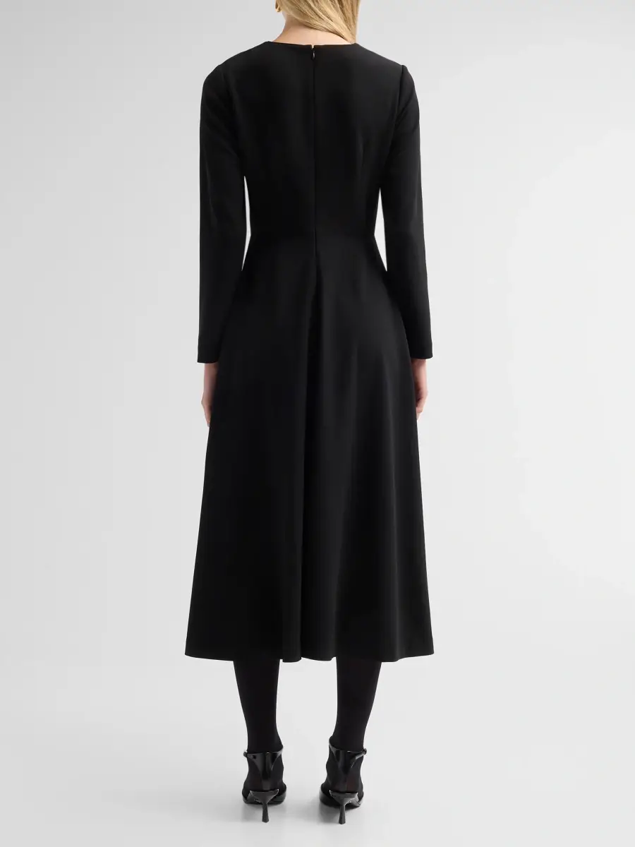 Ming Wang Women's Stretch-Deco Crepe A-Line Midi Dress | Thumbnail 3 Ming Wang Women's Stretch-Deco Crepe A-Line Midi Dress | Thumbnail 3