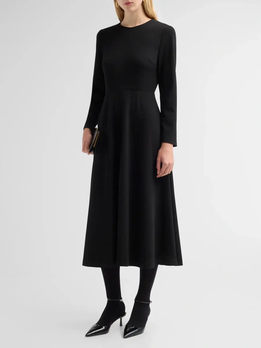 Ming Wang Women's Stretch-Deco Crepe A-Line Midi Dress | Thumbnail 4 Ming Wang Women's Stretch-Deco Crepe A-Line Midi Dress | Thumbnail 4