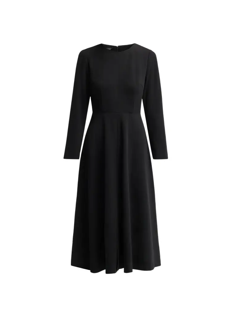 Ming Wang Women's Stretch-Deco Crepe A-Line Midi Dress