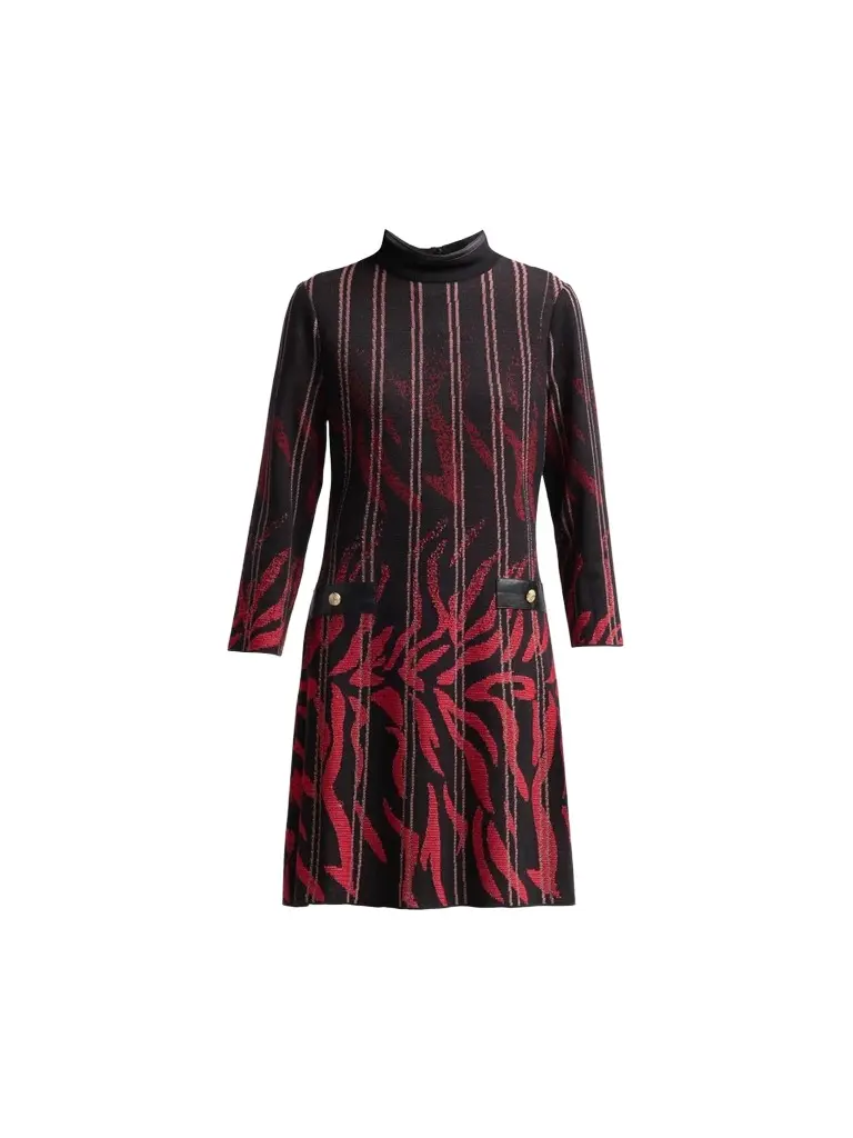Women's Animal Knit Mock-Turtleneck Mini Dress Women's Animal Knit Mock-Turtleneck Mini Dress