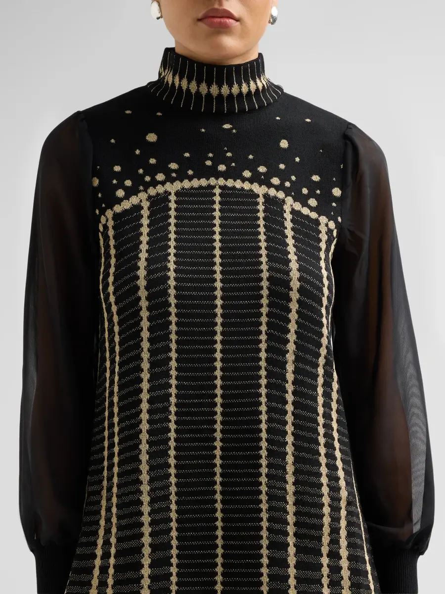 Ming Wang Women's Metallic Mixed-Media Knit Sweater | Thumbnail 5