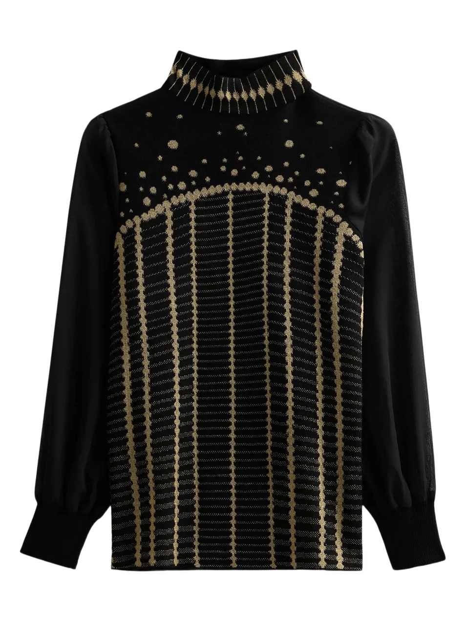Women's Metallic Mixed-Media Knit Sweater Women's Metallic Mixed-Media Knit Sweater
