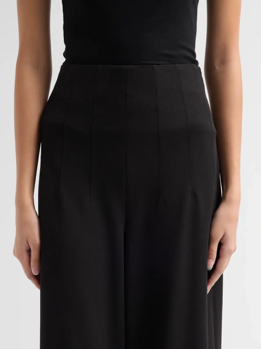 Ming Wang Women's Pintuck Stretch Deco Crepe Wide-Leg Pants | Thumbnail 5