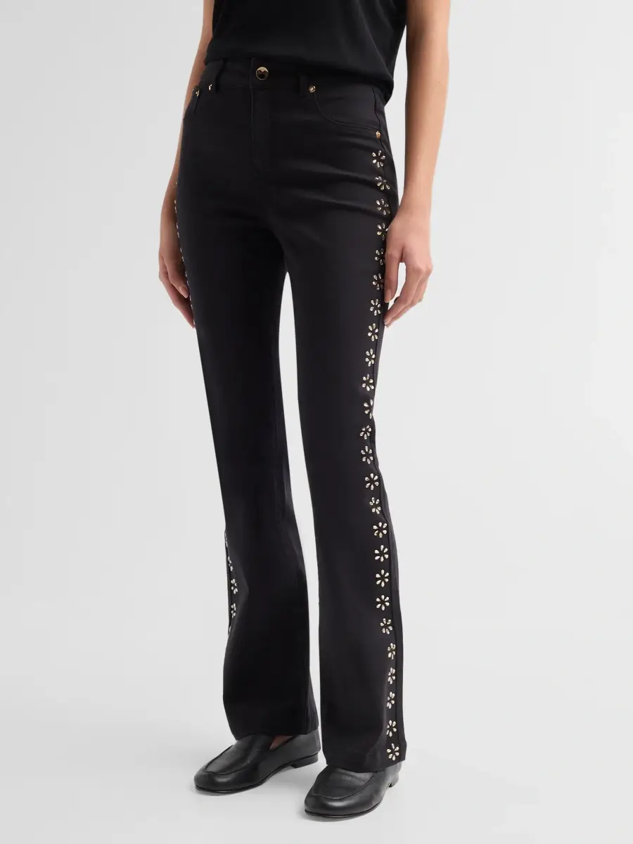 Ming Wang Women's x Anna Marie Floral & Rhinestone Flared Jeans | Thumbnail 4 Ming Wang Women's x Anna Marie Floral & Rhinestone Flared Jeans | Thumbnail 4