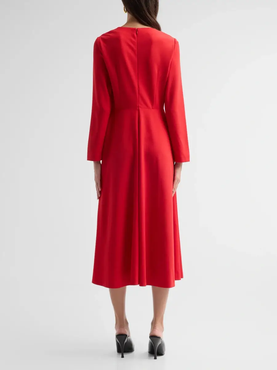 Ming Wang Women's Stretch-Deco Crepe A-Line Midi Dress | Thumbnail 3