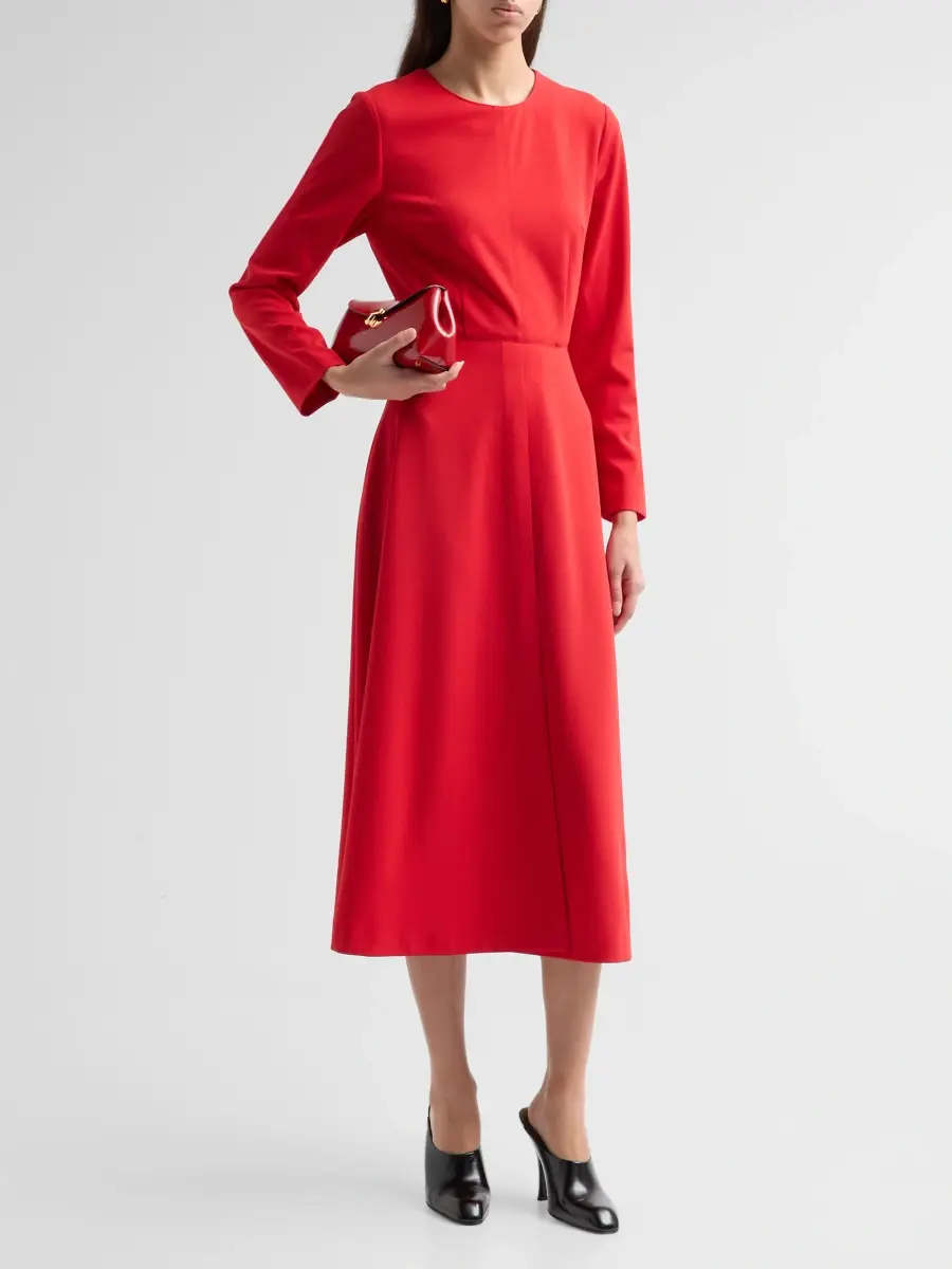 Ming Wang Women's Stretch-Deco Crepe A-Line Midi Dress | Thumbnail 4