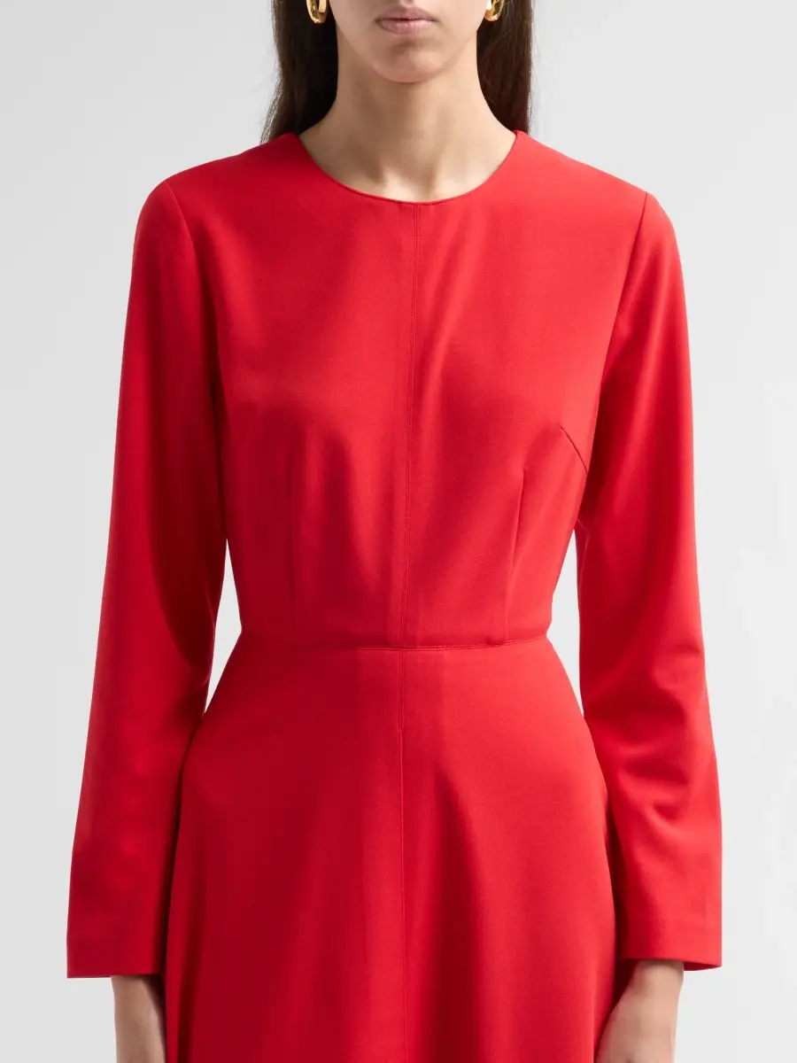 Ming Wang Women's Stretch-Deco Crepe A-Line Midi Dress | Thumbnail 5
