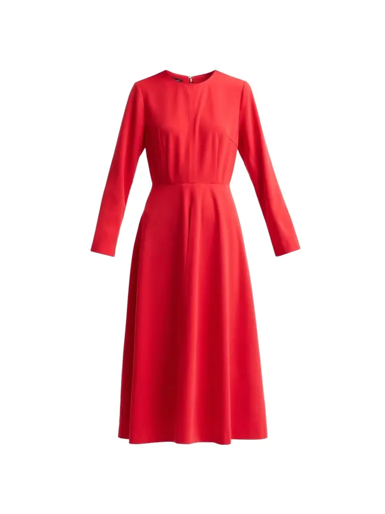Women's Stretch-Deco Crepe A-Line Midi Dress Women's Stretch-Deco Crepe A-Line Midi Dress