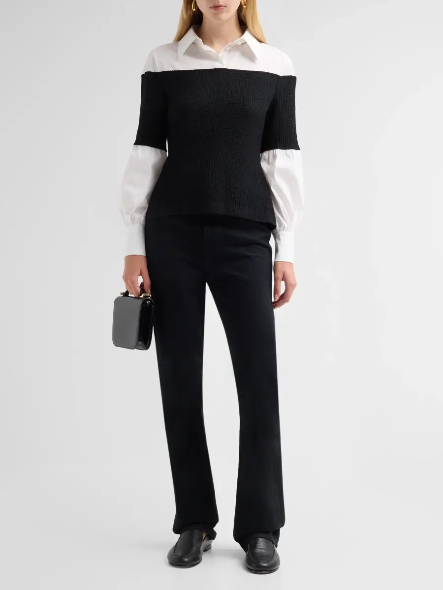 Ming Wang Women's Mixed-Media Layered Top | Thumbnail 2 Ming Wang Women's Mixed-Media Layered Top | Thumbnail 2