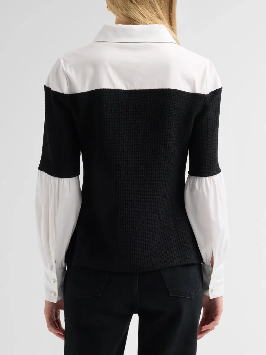 Ming Wang Women's Mixed-Media Layered Top | Thumbnail 3 Ming Wang Women's Mixed-Media Layered Top | Thumbnail 3
