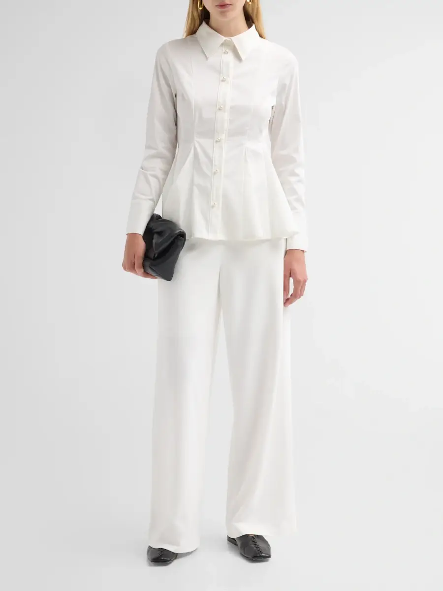 Ming Wang Women's Pintuck Stretch Deco Crepe Wide-Leg Pants | Thumbnail 2 Ming Wang Women's Pintuck Stretch Deco Crepe Wide-Leg Pants | Thumbnail 2