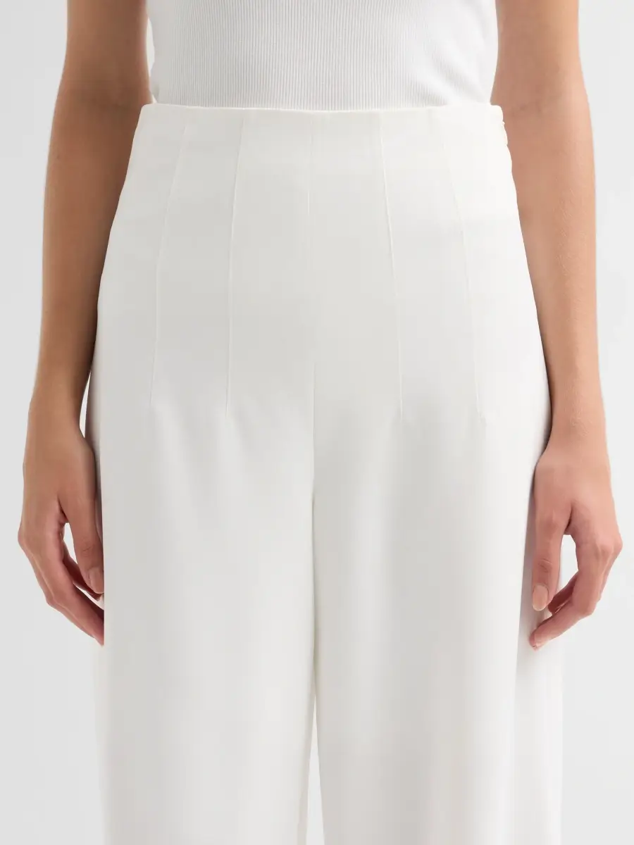 Ming Wang Women's Pintuck Stretch Deco Crepe Wide-Leg Pants | Thumbnail 5 Ming Wang Women's Pintuck Stretch Deco Crepe Wide-Leg Pants | Thumbnail 5