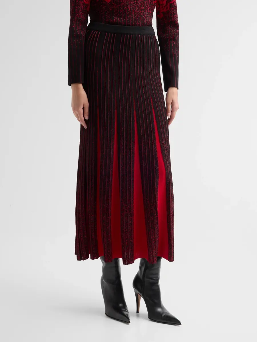 Ming Wang Women's Rib-Knit A-Line Skirt | Thumbnail 4 Ming Wang Women's Rib-Knit A-Line Skirt | Thumbnail 4