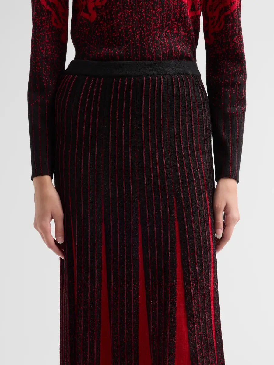 Ming Wang Women's Rib-Knit A-Line Skirt | Thumbnail 5 Ming Wang Women's Rib-Knit A-Line Skirt | Thumbnail 5