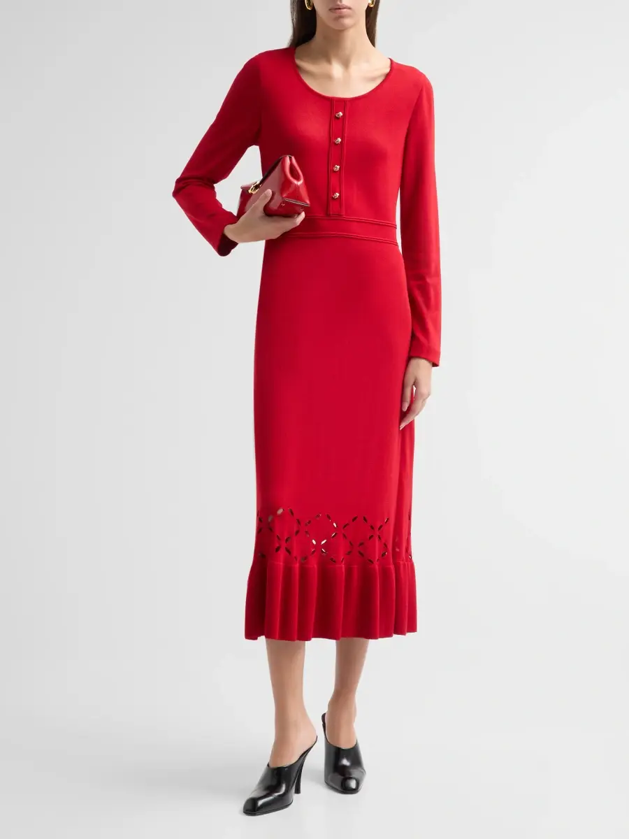 Ming Wang Women's Knit A-Line Scoopneck Midi Dress | Thumbnail 2 Ming Wang Women's Knit A-Line Scoopneck Midi Dress | Thumbnail 2