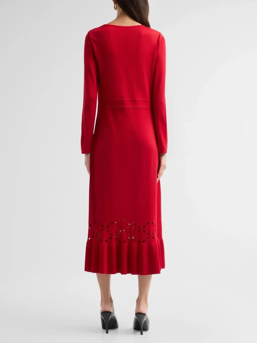 Ming Wang Women's Knit A-Line Scoopneck Midi Dress | Thumbnail 3 Ming Wang Women's Knit A-Line Scoopneck Midi Dress | Thumbnail 3