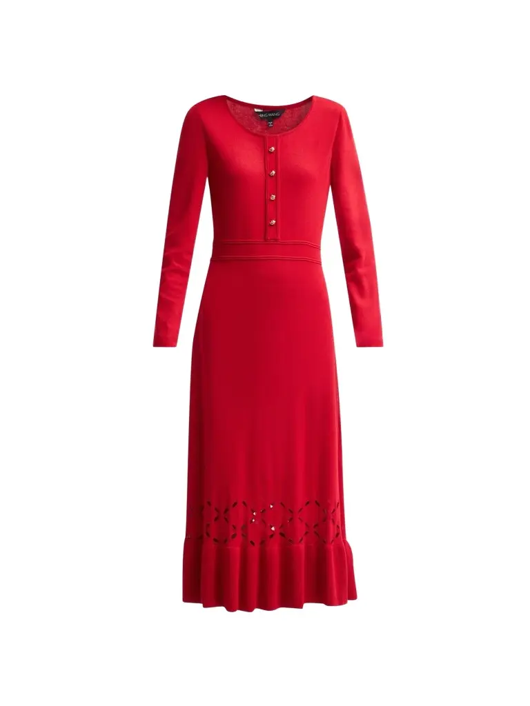 Women's Knit A-Line Scoopneck Midi Dress Women's Knit A-Line Scoopneck Midi Dress