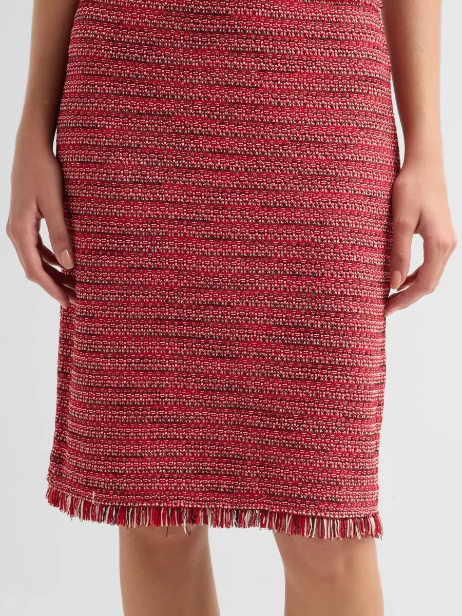 Ming Wang Women's x Anna Marie Fringe-Trim Tweed Knit A-Line Skirt | Thumbnail 5