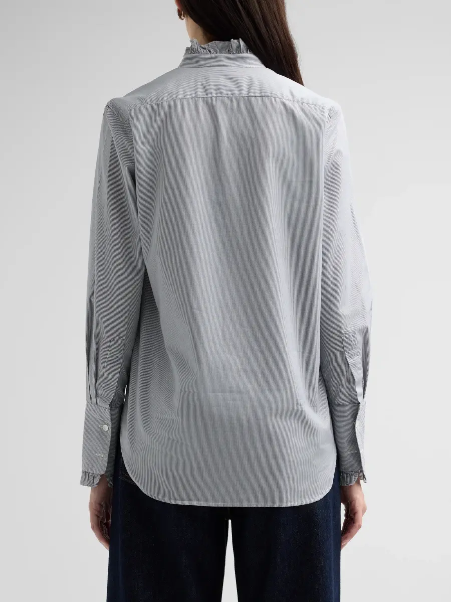 Nili Lotan Women's Elio Cotton Ruffle Collar Shirt | Thumbnail 3 Nili Lotan Women's Elio Cotton Ruffle Collar Shirt | Thumbnail 3