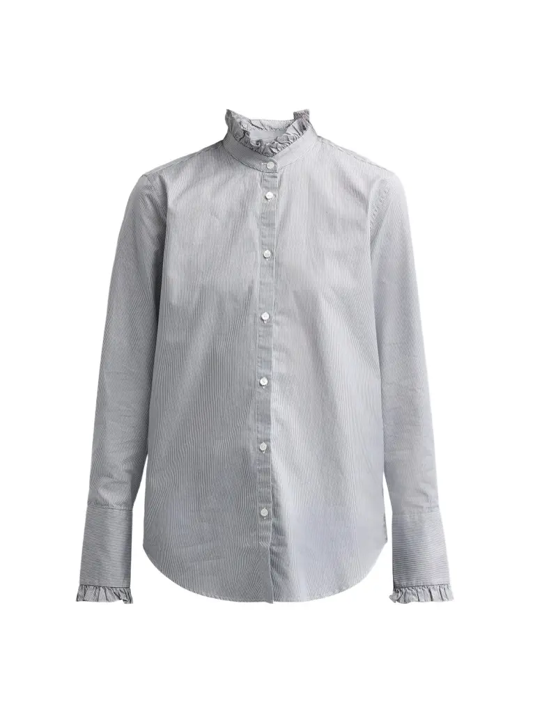 Women's Elio Cotton Ruffle Collar Shirt Women's Elio Cotton Ruffle Collar Shirt