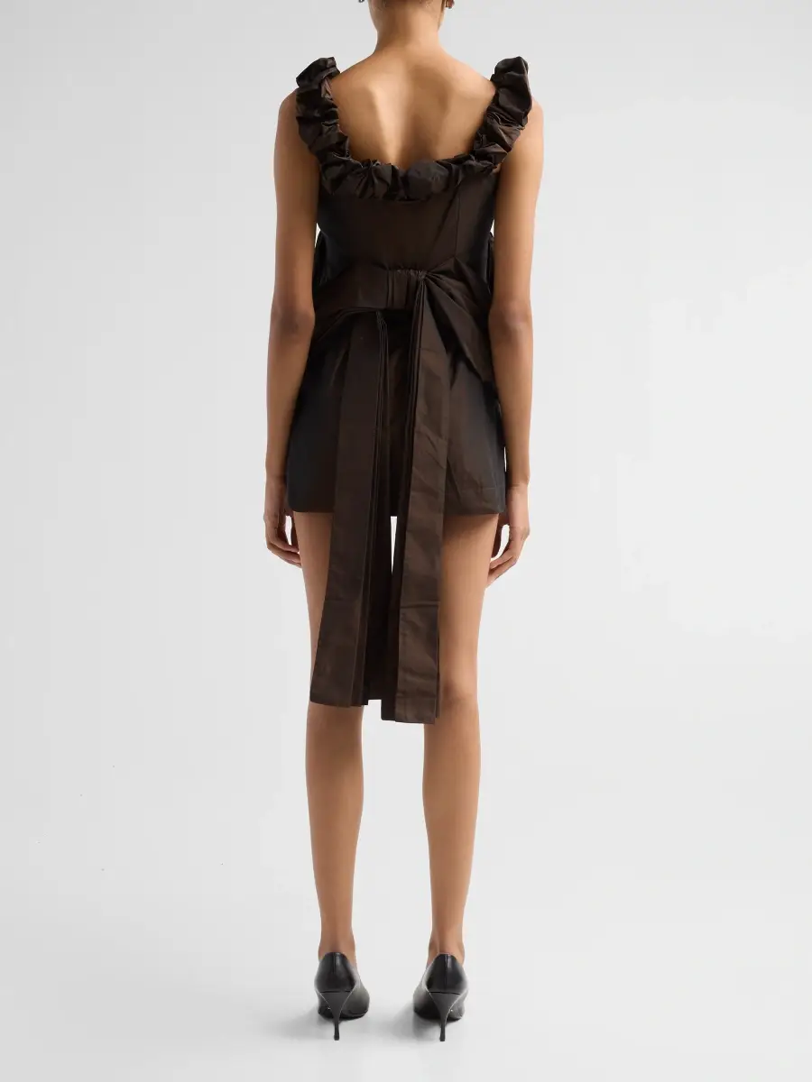 LoveShackFancy Women's Hanna Taffeta Mini Dress | Thumbnail 3