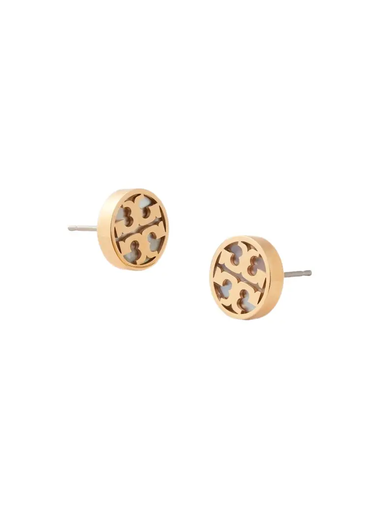 Tory Burch Women's 18K-Gold-Plated Stainless Steel & Mother-of-Pearl Stud Earrings