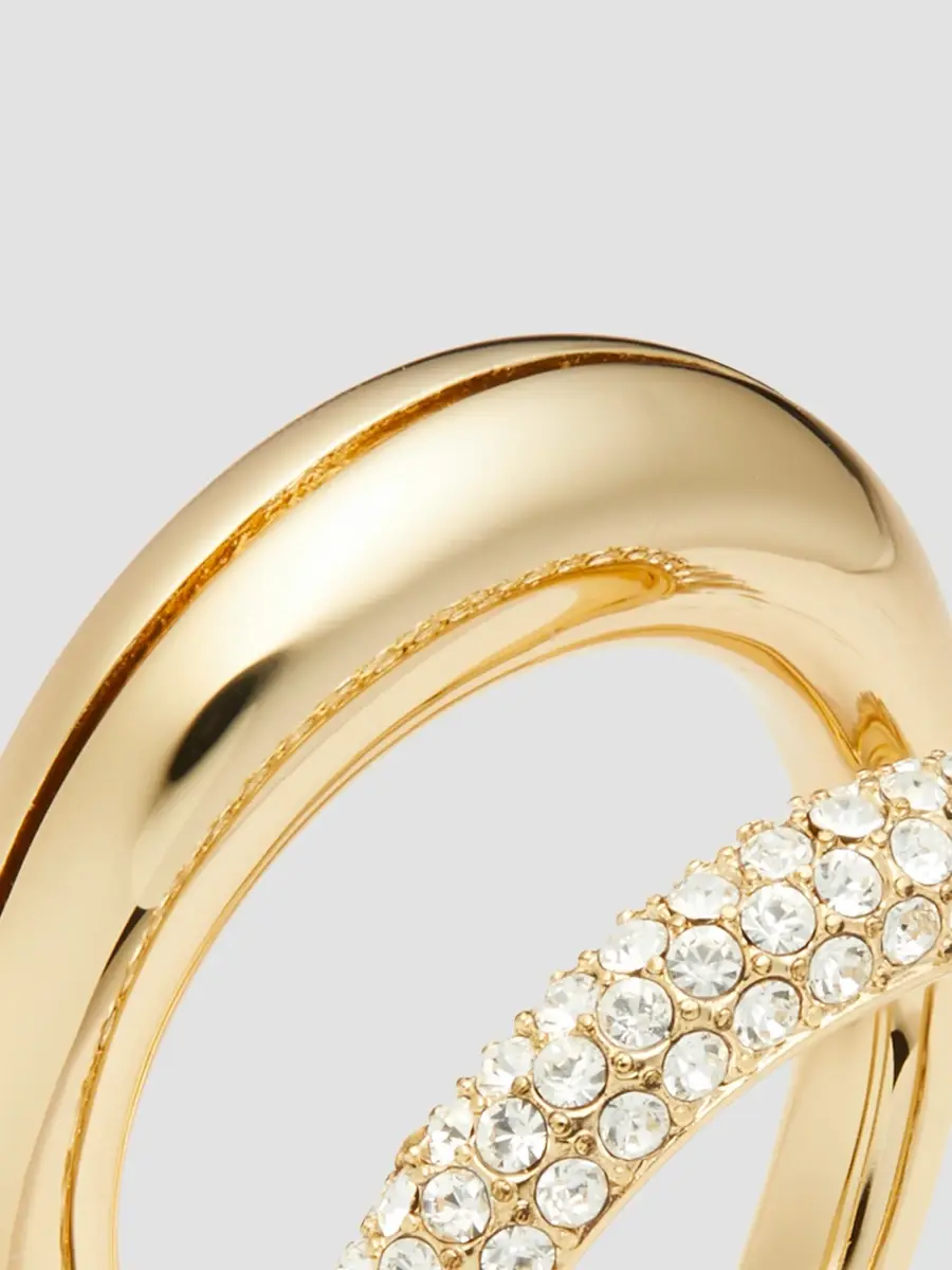 Tory Burch Women's 18K-Gold-Plated & Crystal Ring - Light Brass | Thumbnail 3 Tory Burch Women's 18K-Gold-Plated & Crystal Ring - Light Brass | Thumbnail 3