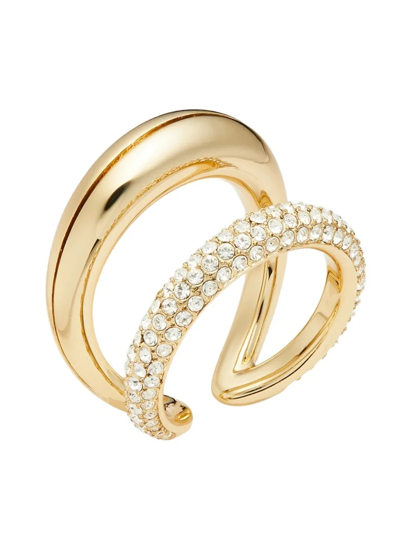 Tory Burch Women's 18K-Gold-Plated & Crystal Ring - Light Brass