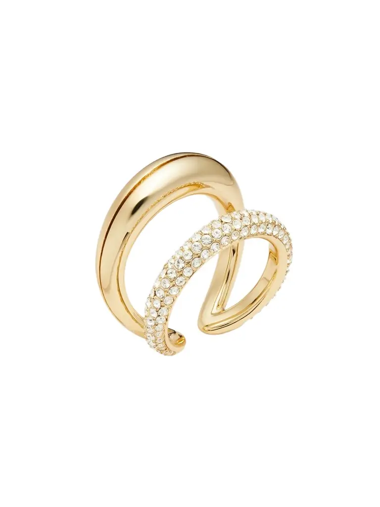 Women's 18K-Gold-Plated & Crystal Ring - Light Brass Women's 18K-Gold-Plated & Crystal Ring - Light Brass