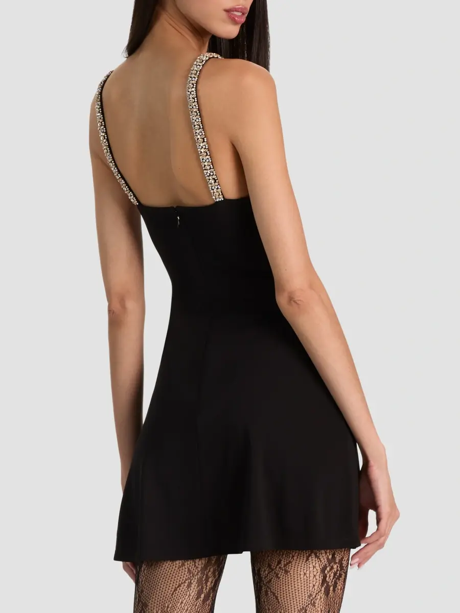 Alice + Olivia Women's Julia Embellished-Trim Mini Dress | Thumbnail 3 Alice + Olivia Women's Julia Embellished-Trim Mini Dress | Thumbnail 3