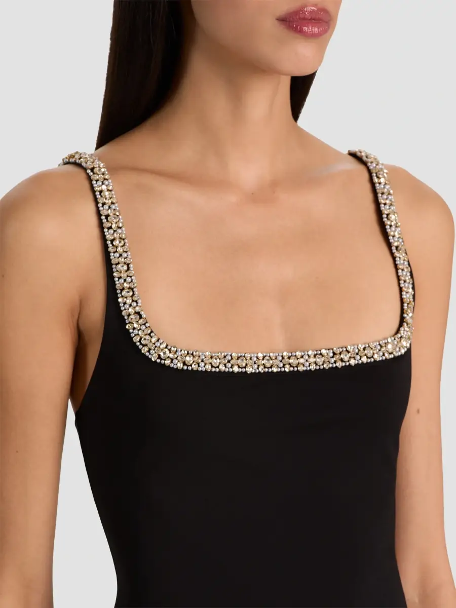 Alice + Olivia Women's Julia Embellished-Trim Mini Dress | Thumbnail 5 Alice + Olivia Women's Julia Embellished-Trim Mini Dress | Thumbnail 5
