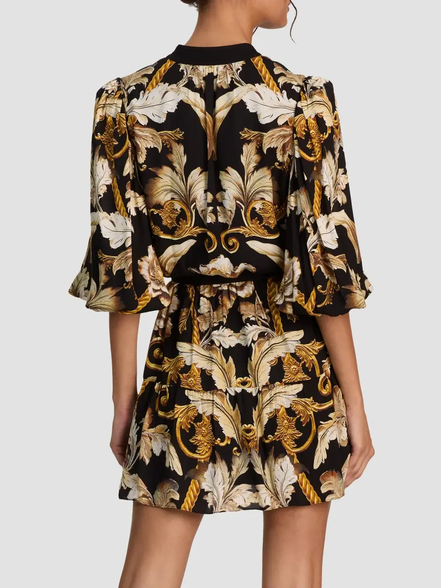 Alice + Olivia Women's Antonette Tiered Printed Mini Shirtdress | Thumbnail 3 Alice + Olivia Women's Antonette Tiered Printed Mini Shirtdress | Thumbnail 3