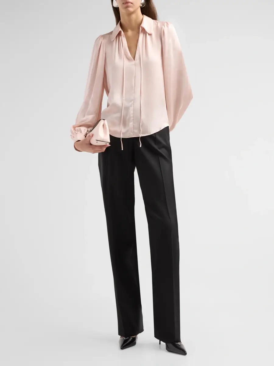 Alice + Olivia Women's Roanne Tie-Front Blouse | Thumbnail 2 Alice + Olivia Women's Roanne Tie-Front Blouse | Thumbnail 2
