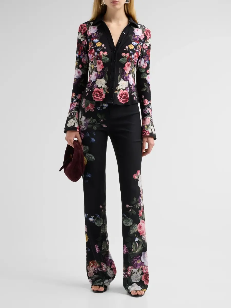 Alice + Olivia Women's Freya Floral Fitted Top | Thumbnail 2 Alice + Olivia Women's Freya Floral Fitted Top | Thumbnail 2